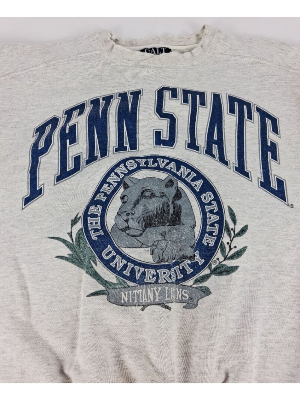 VTG Distressed Galt Medium Penn State Nittany Lions Gray Sweatshirt College 90s - Picture 5 of 16